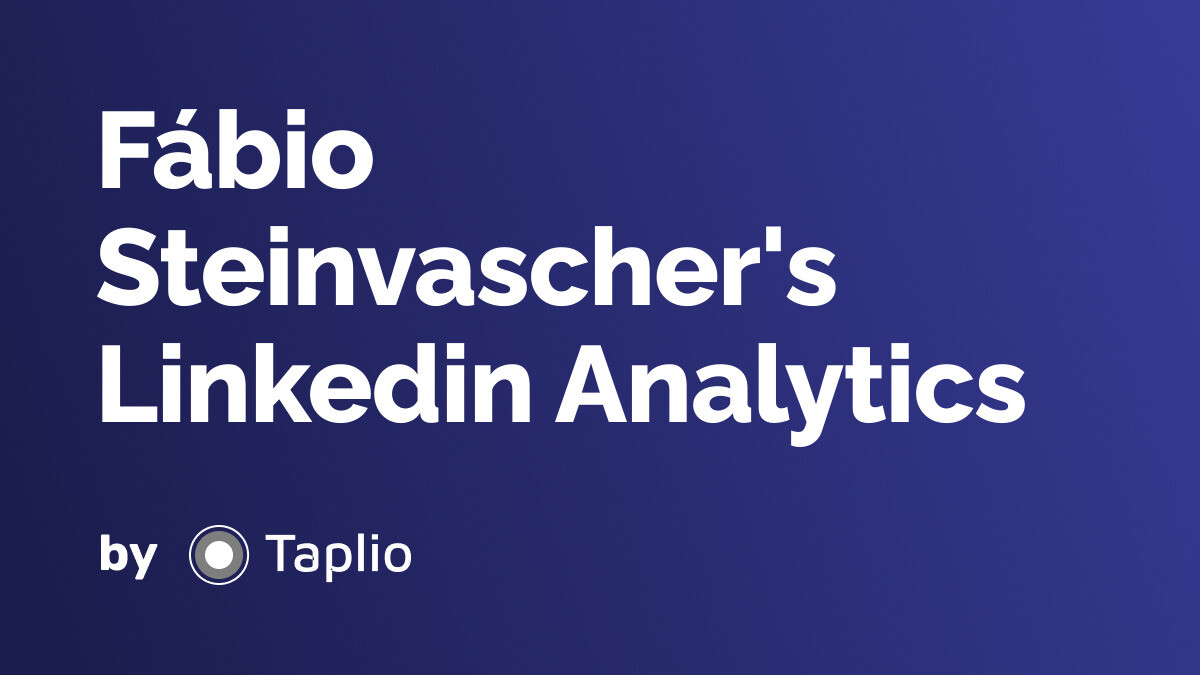 F bio steinvascher linkedin analytics by taplio